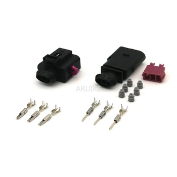 

Free shipping 10 Set 3P Automotive water temperature sensor Plug HID xenon lamp modification Waterproof Connector 0.5-0.8mm2