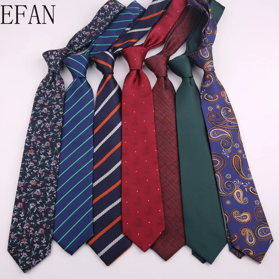 

New 7.5CM Fashion Ties for Men Silk Narrow Tie Cravat Neckties for Winter Men Party Skinny Tie Casual Printed Neck Ties Neckwear