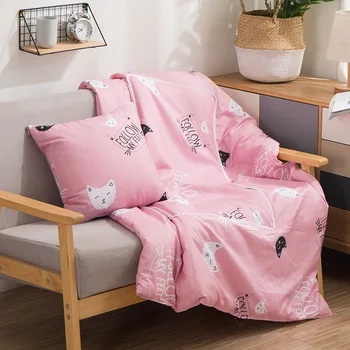 

Pillow Quilt Dual-use Multi-Function Double Zipper Foldable Soft for Car Office Sofa MYDING