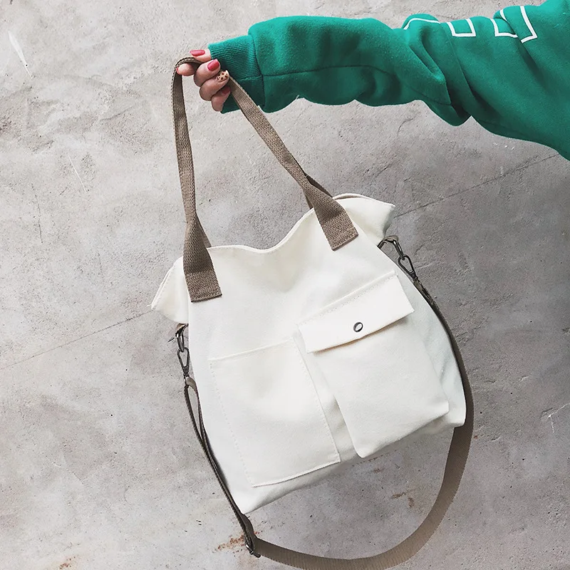 

Fashion Korean-style Simple Large Capacity Canvas Bag Hand Large Bag Versatile Shoulder Bag 2018 Cross-body WOMEN'S Bag