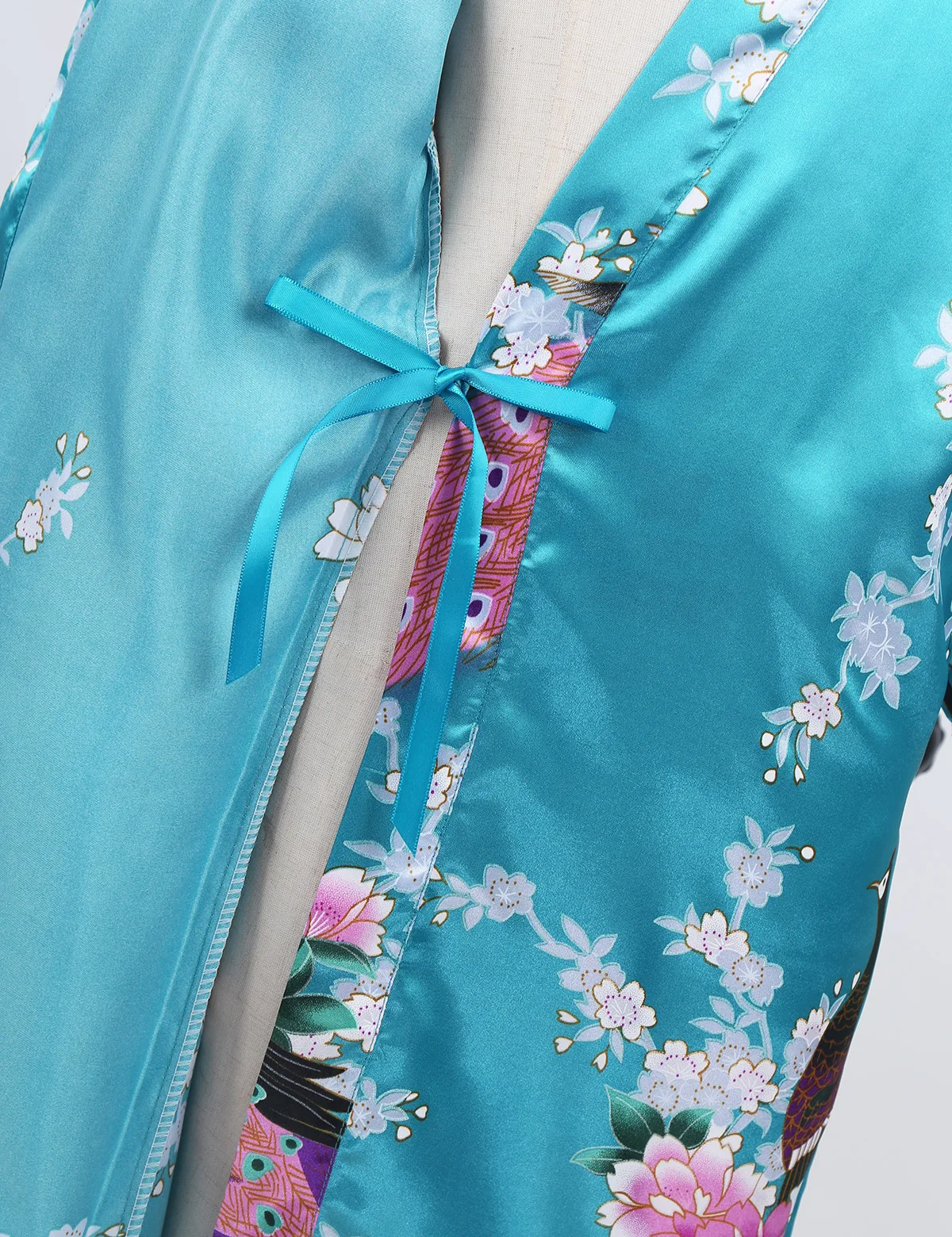 FEESHOW Girls Boys Flower Satin Kimono Robe Bathrobe Nightgown Dress Silky Soft Sleepwear Pajamas for Wedding Birthday Party