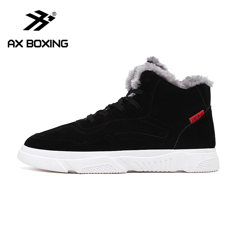 

AX BOXING Fashion Winter Shoes Men Military Boots Outdoor Warm Snow Boots Ankle Flat Boots Anti-skid Safety Shoes