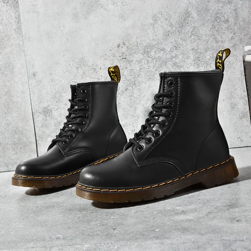 

Autumn And Winter New Style Genuine Leather Breathable Martin Boots Men's Outdoor High-Top Shoes Casual Leather Boot Fashion Hun