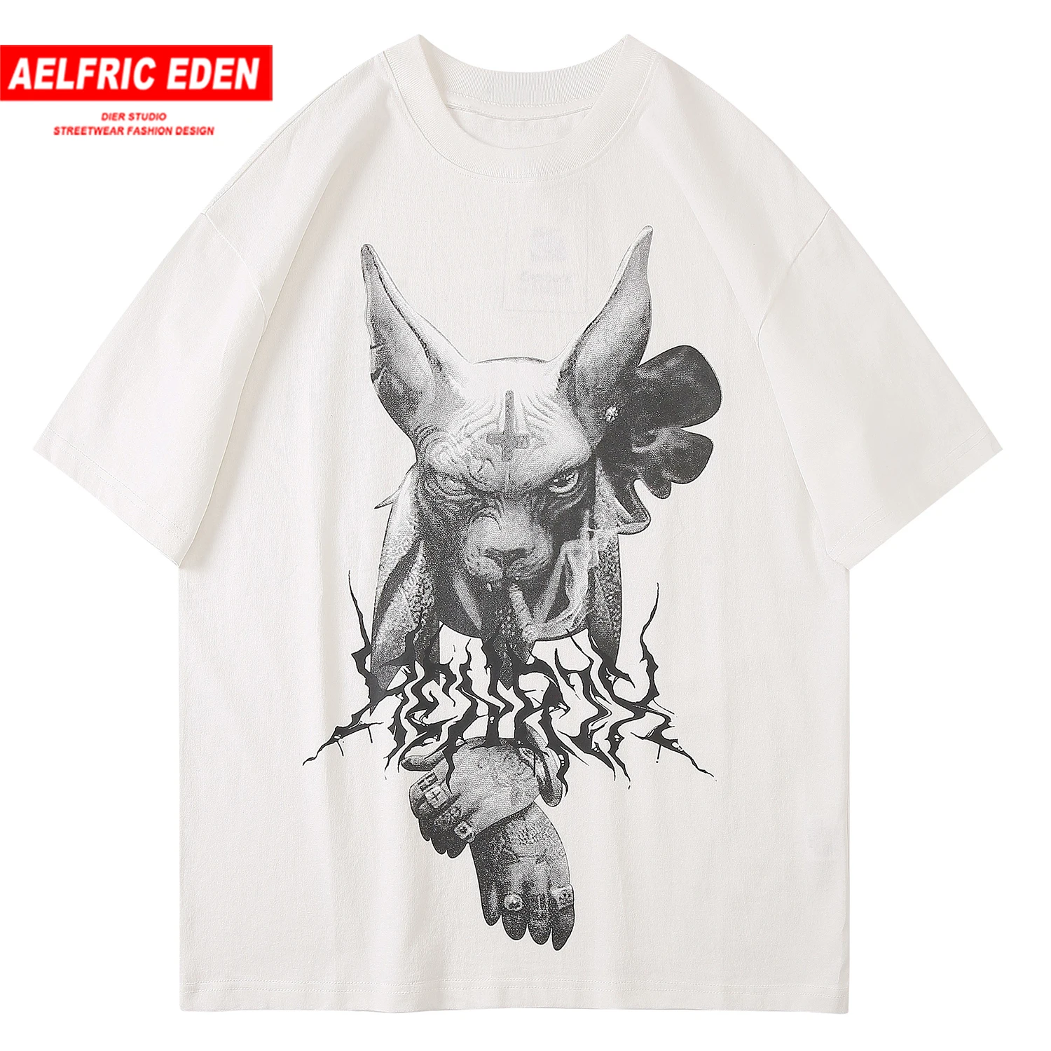 Мужская хлопковая футболка Aelfric Eden Повседневная Свободная с принтом Bad Dog в стиле