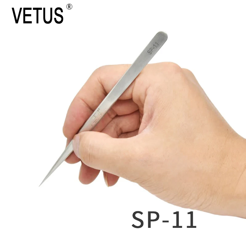 VETUS SP-11 SP-15 High Precision Stainless Steel Tweezers Set For Electronic Cell Phone Repair Tools Kit