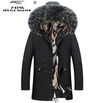 

New Parka Real Fur Coat Men Clothes 2020 Winter Jacket Mink Fur Liner Plus Size Luxury Coat Parkas Hombre Invierno