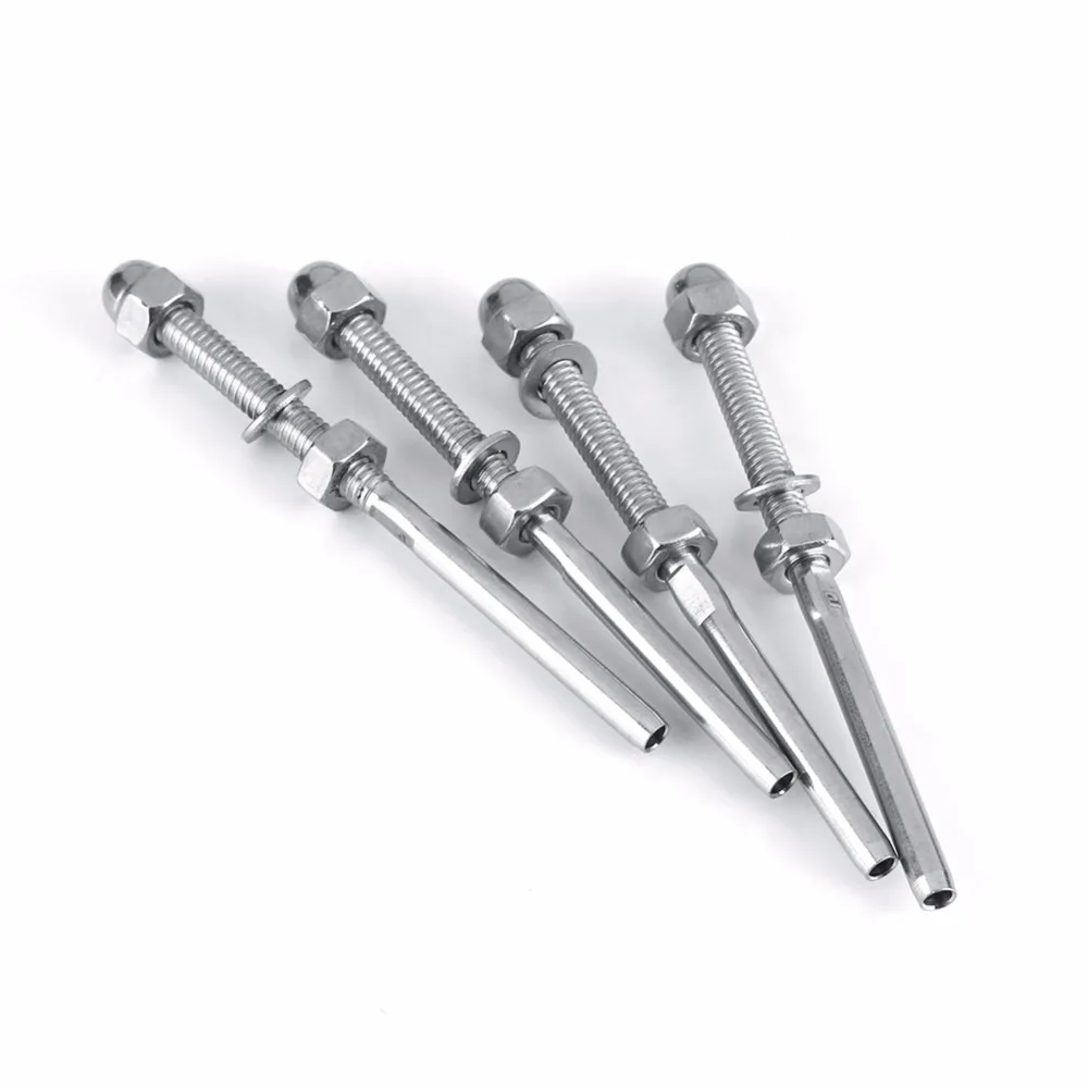 10 Pcs/lot Threaded Cable Tensioner Stainless Steel Threaded Tensioner Stud Ends for 1/8" Cable Railing System
