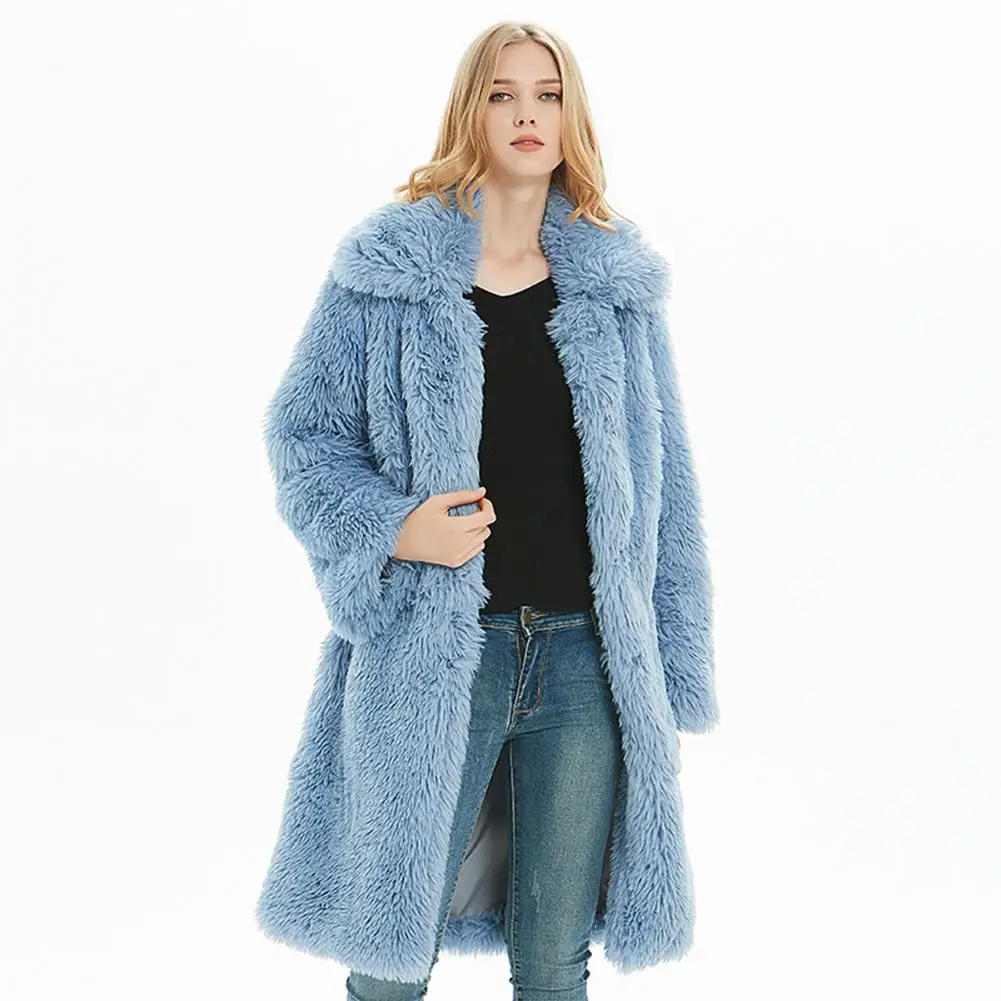 DSstyles, стиль, модное Свободное пальто из искусственного меха, женское модное зимнее однотонное свободное плюшевое пальто
