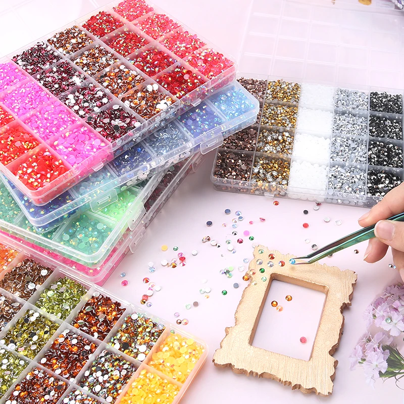 Sewing Machines 3mm-5mm Jelly AB Resin 18800pcs Non Hot Fix Rhinestones 3D Flatback Glitters Stone Crystals Strass for DIY Decoration Crafts Stopper