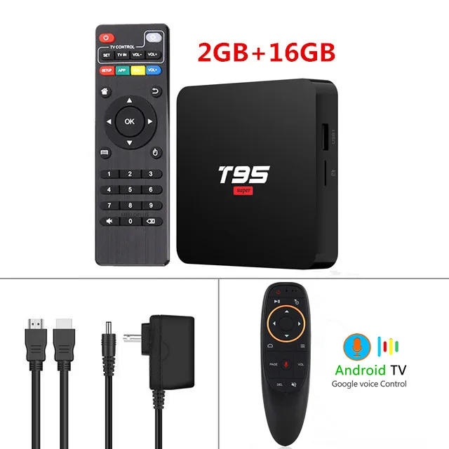 T95 супер Android 10,0 Smart Tv Box Allwinner H3 четырехъядерный 2G 16G 2,4 GHz Wifi 4K Netflix Youtube PK S905X3 медиаплеер - Цвет: 2G16G G10 Voice