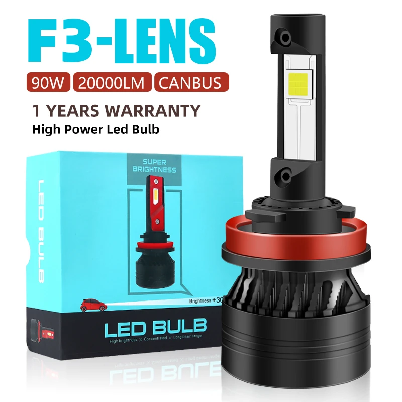 F3 Lens 90W D2s H7 Led Canbus 9005 лм лампы для фар высокой мощности H8 H11 9012 6500 предназначены с