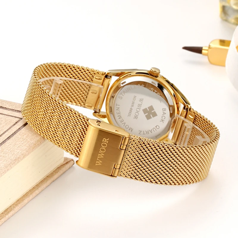 Women's Classy Steel Mesh Band Casual Watch-3