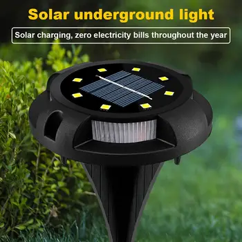 

Solar Power Disk Lights Gutter Home Durable Ground Lamp Buried Light Path Way Eco-Friendly