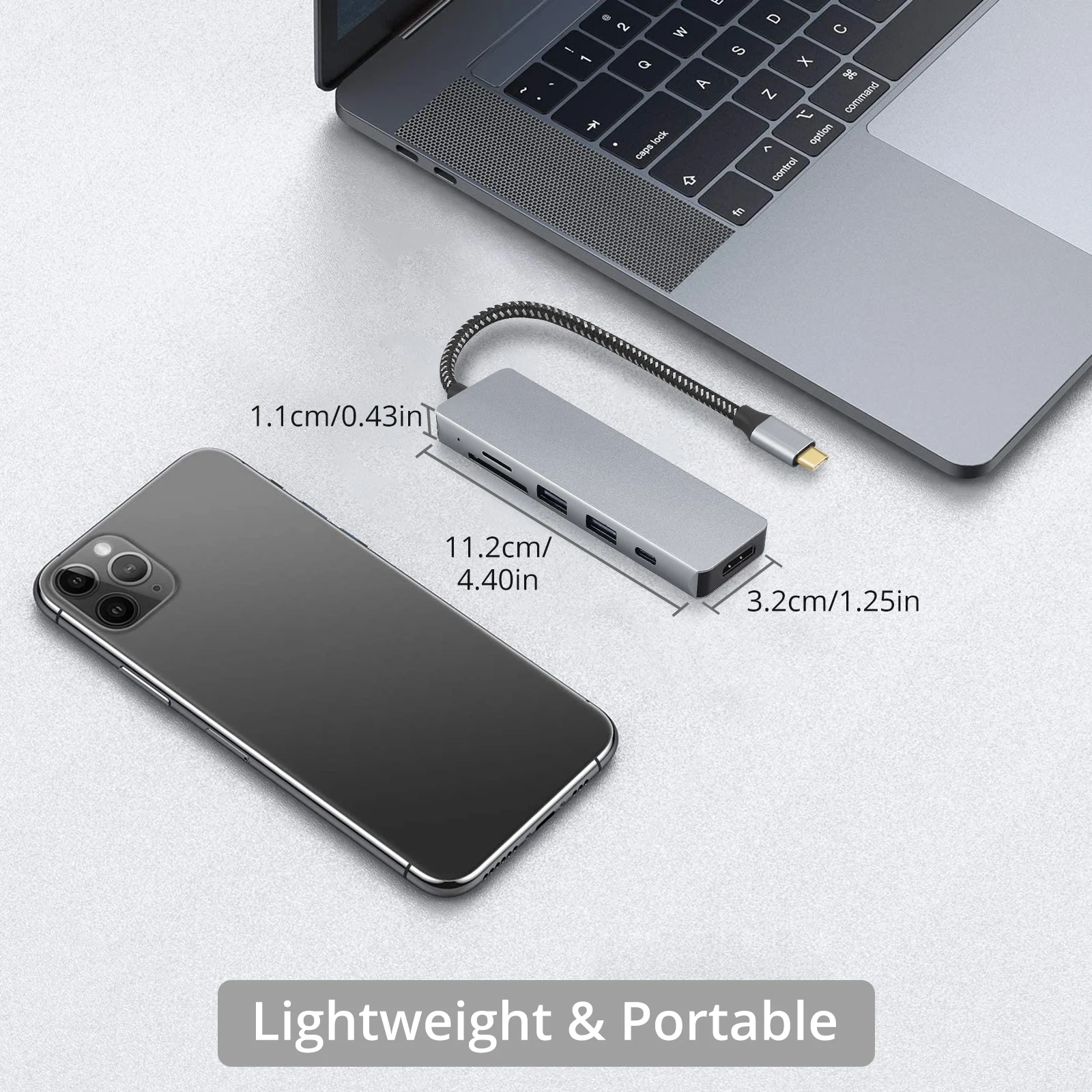 Prozor 6 In 1 USB C  Ƽ Ʈ  4K HDMI  100W PD   USB 3.0 Ʈ SD/TF ī ǵⰡִ ޴ 