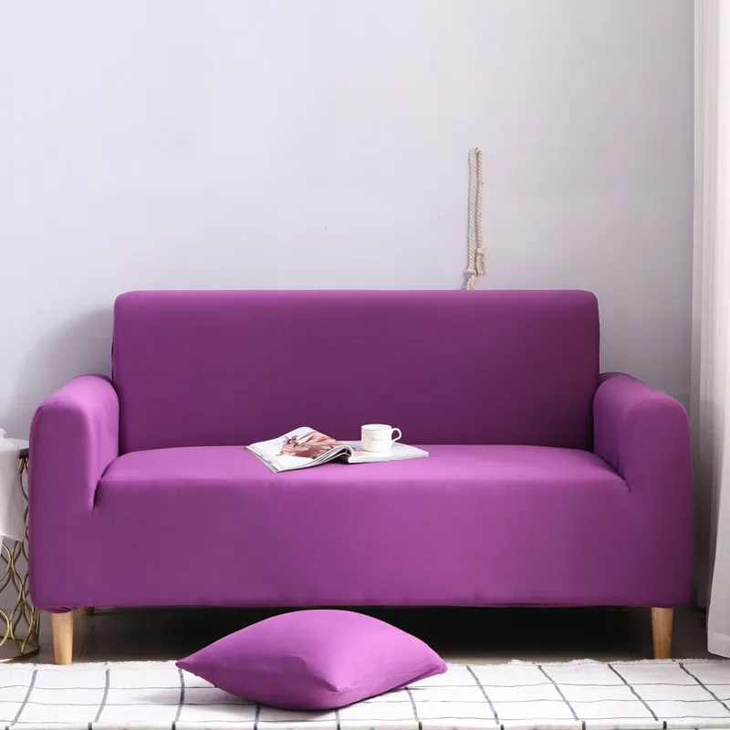 Эластичный чехол на диван набор хлопок сплошной цвет покрывала для дивана стрейч для гостиной Домашние животные кресло угловой диван Чехол funda диван 1 шт - Цвет: Color 9