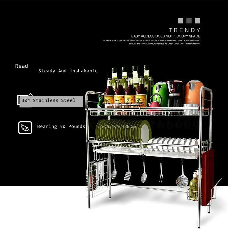 New! Large Size Kitchen Dish Drying Rack Multi-layers Tableware Organizer Dishes Holder Drain Rack Sink Sponge Organizer Rack