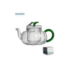 Креативная стеклянная чашка в коробке высокий боросиликатный чайник зеленая ручка 401006