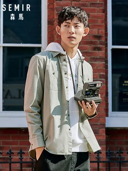 

SEMIR Long sleeve shirt men 2020 spring new Korean loose trend cotton casual shirt tooling men