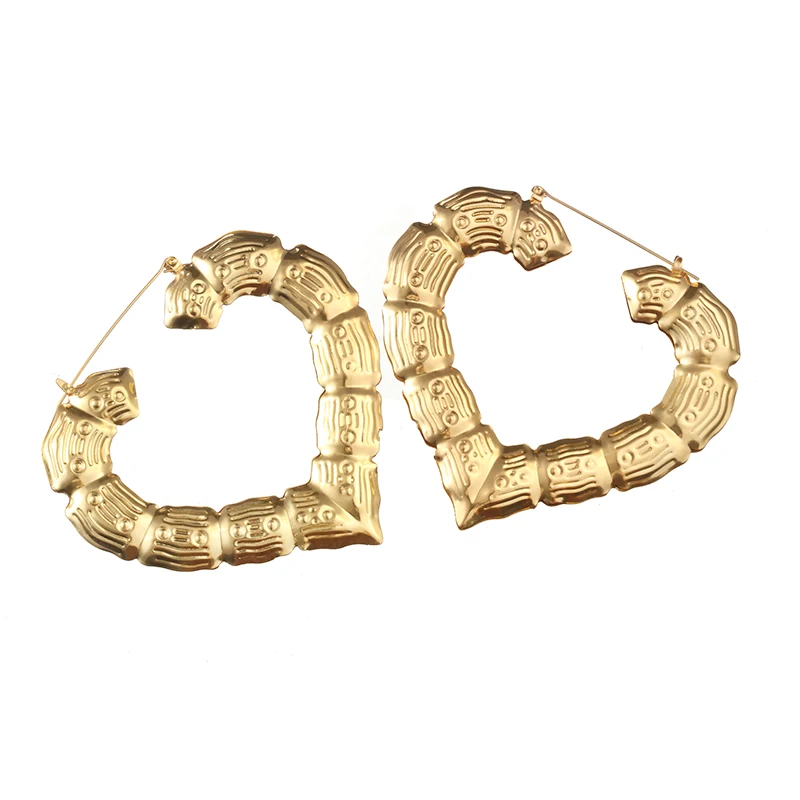 ZRM(можно заказать товар) 20 пара/лот оптом женские Бамбуковые серьги с двойным кругом, lap, трапециевидные, прямоугольные, в форме сердца, серьги пентаграмма - Окраска металла: Gold Heart