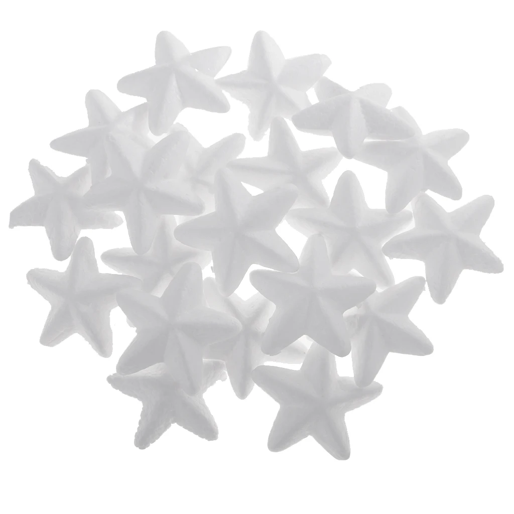 50x Christmas Star Styrofoam Foam Material For Kids Children Modeling Craft