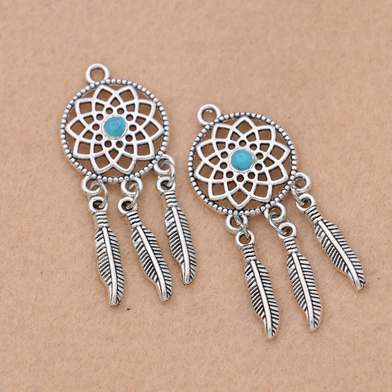 

5pcs Antique Silver Plated Dreamcatcher Charm for Jewelry Making Bracelet Accessories DIY Jewelry Findings