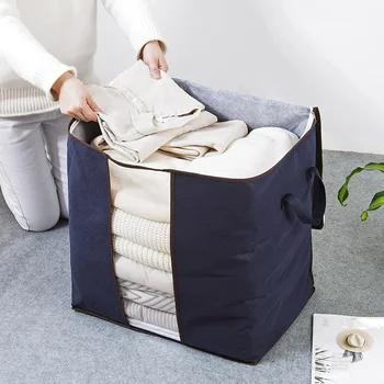 

Quilt Storage Bag with Transparent Window Large Capacity Clothes Organizer for Blankets Beddings Comforters DIN889