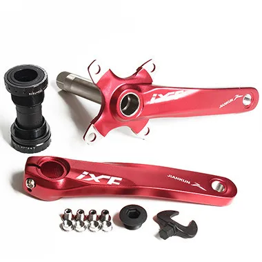CRANK with BB Red MTB шатун для дорожного велосипеда набор Untralight велосипедный шатун с осью алюминиевый сплав Кривошип для BCD104 велосипед Dh Кривошип группа - Цвет: CRANK with BB Red