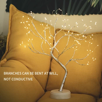 

LED Pearl Tree Light Christmas Tree Table-Lamp USB Battery-Operated Decorative Night Light For Home Bedroom Living Room