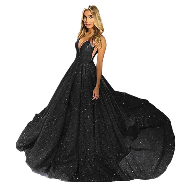 GL Fashion Elegant Women Dress Sleeveless Sequin Metallic Evening