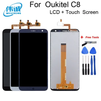 

WEICHENG 1280*640 For Oukitel C8 LCD Display+Touch Screen Screen Digitizer Assembly Repair Parts+Tools LCD Glass Panel