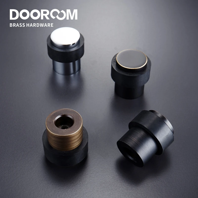 Brass Environmental Rubber Door Stops Bathroom Door Stopper Heavy Duty Floor Mount Bumper Non-magnetic Holder Catch door stopper door stopper bumpers silicone rubber bumpers