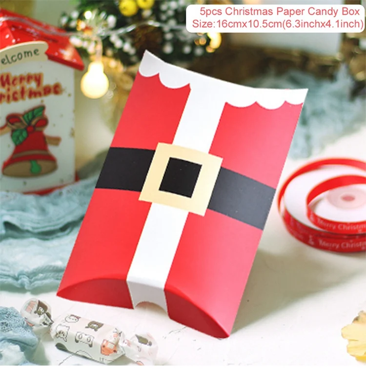 Рождественский Бумажный Пакет Прозрачный Целлофан горошек конфеты Подарочный мешок для печенья Свадьба День рождения партия OPP клейкий мешочек коробка для конфет - Цвет: Candy Box 4