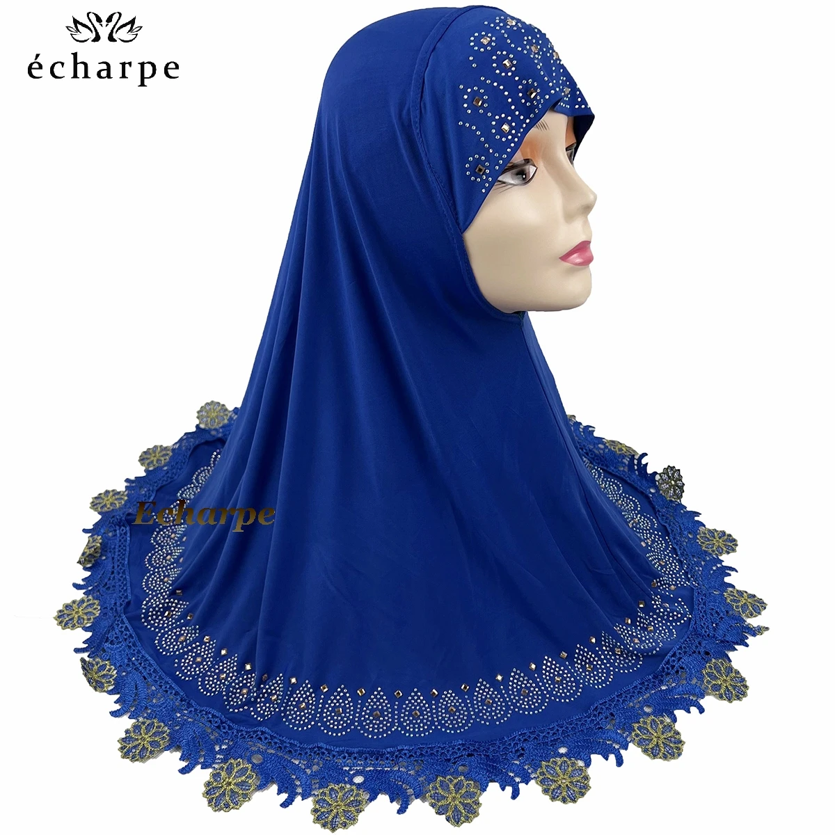 12pcs/ 1 dozen African Women Muslim Arabic Inner Hijab Dubai Scarf with Rhinestones Pull on Islamic Scarf Head wrap Headwear