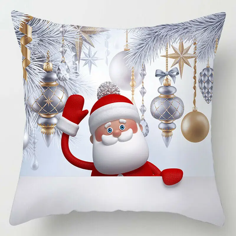 Счастливого Рождества подушка из хлопка и льна для домашнего декора диван-Подушка Чехол для подушки Декор