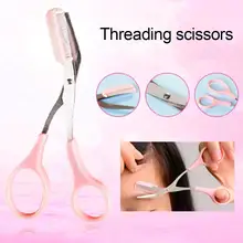 Триммер для бровей из нержавеющей стали, ножницы с гребнем для удаления волос на лице, бритва, триммер для бровей, эпилятор для бровей, бритва для бровей