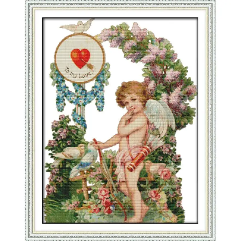 Набор для вышивки крестиком Angel's Love DMC 14CT 11CTfabric | Дом и сад
