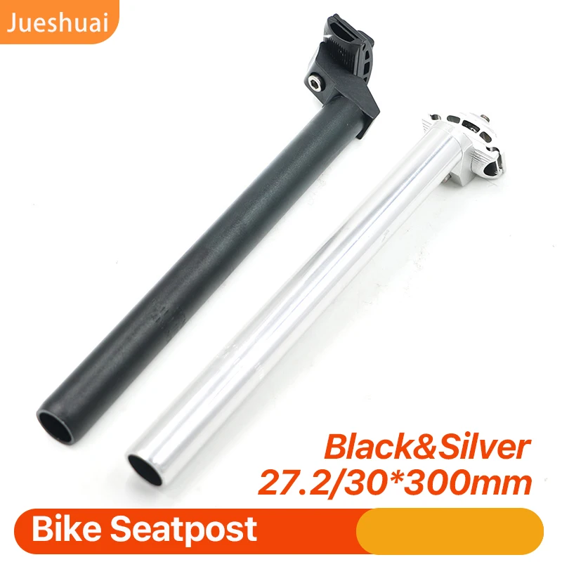 Bicycle Seat Post Black Silver Diameter 27.2 30mm Length 300mm Bike Seat Tube Accessories
