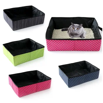 

HIPET Foldable Cat Litter Box Tray Pet Toilet Bedpans Outdoor Portable Waterproof Semi Closed Puppy Kitten Bedpans Travel Toilet