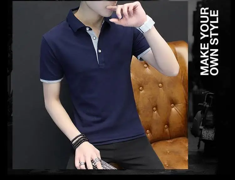 OLOEY поло высокого качества рубашка мужская мода хит цвет хлопок короткий рукав топ мужская повседневная одежда плюс размер 4XL 5XL