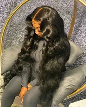 Allove de la onda del cuerpo de la peluca con malla Frontal transparente 13x4 peluca Frontal de encaje pelucas de cabello humano para las mujeres negras 28 30 pulgadas peluca con malla Frontal