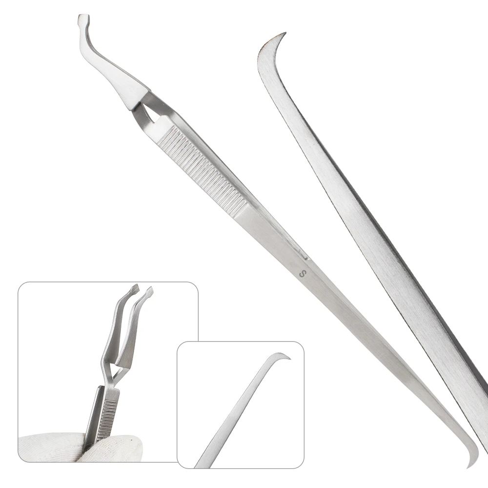 

Oral Care Dental Direct Bracket Holder Tweezer Stainless Steel Serrated Orthodontic Dentistry Instruments Tweezers