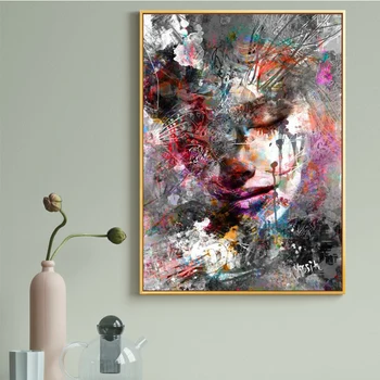 

Portrait Abstract Face Woman Artwork Wall Art Living Room Wall Decor Canvas Painting Wall Art Pictures For Living Room Bedroom