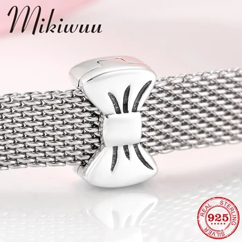 

100% 925 Sterling Silver Bow Knot Girly charms clip beads for jewelry making fit reflexions charm Bracelet