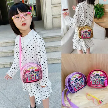 

lol surprise doll girls messenger bag fashion small bag sequin princess bag cute cartoon one shoulder little girl bag
