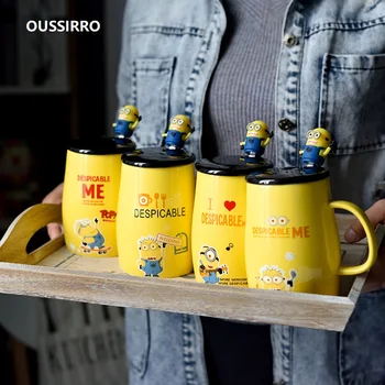 

OUSSIRRO Super Hero Children Minions Infinity Ceramics Mug Pure Color Thermos Mugs Cup Kitchen Tool Gift