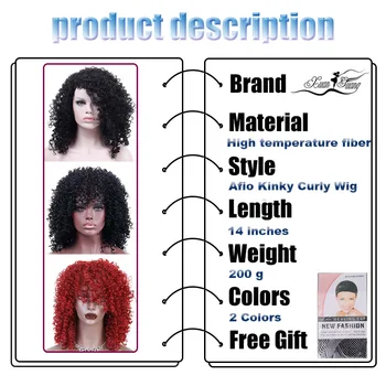 

XUANGUANG Afro Kinky Curly Wigs for Black Women Mixed Synthetic Wigs African Hairstyle Heat Resistant for women