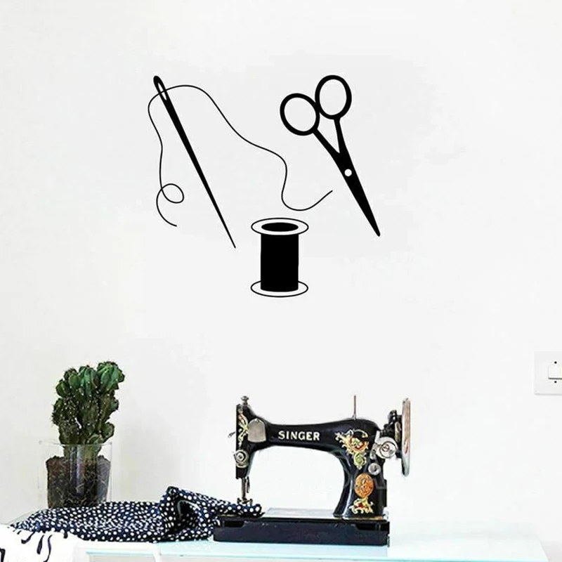 

Scissors Vinyl Wall Stickers Art Decor Removable Sewing Tailor Wall Decals Cartoon Patterns Wall Sticker Living Room Decoration