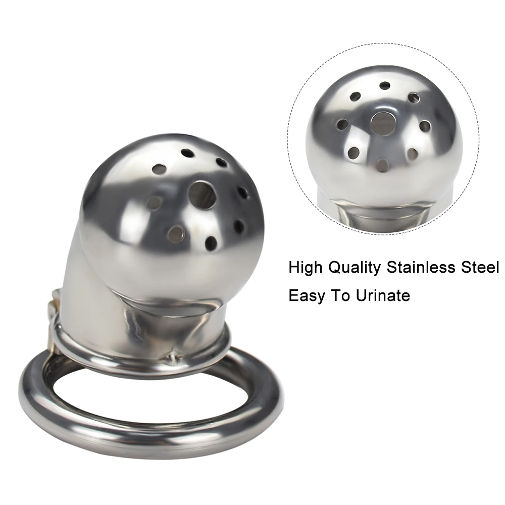 Male Stainless Steel Cock Cage ANNGEOK Penis Ring Chastity Device Sleeve Lock Adult Sex Toy for Men 40/45/45mm Male Stainless Steel Cock Cage ANNGEOK Penis Ring Chastity Device Sleeve Lock Adult Sex Toy for Men 40/45/45mm