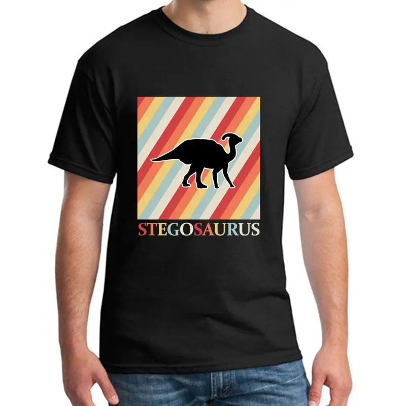 

Graphic Stegosaurus Dinosaur Dino t shirt for men Comfortable Casual Harajuku women t shirt tee Building Natural