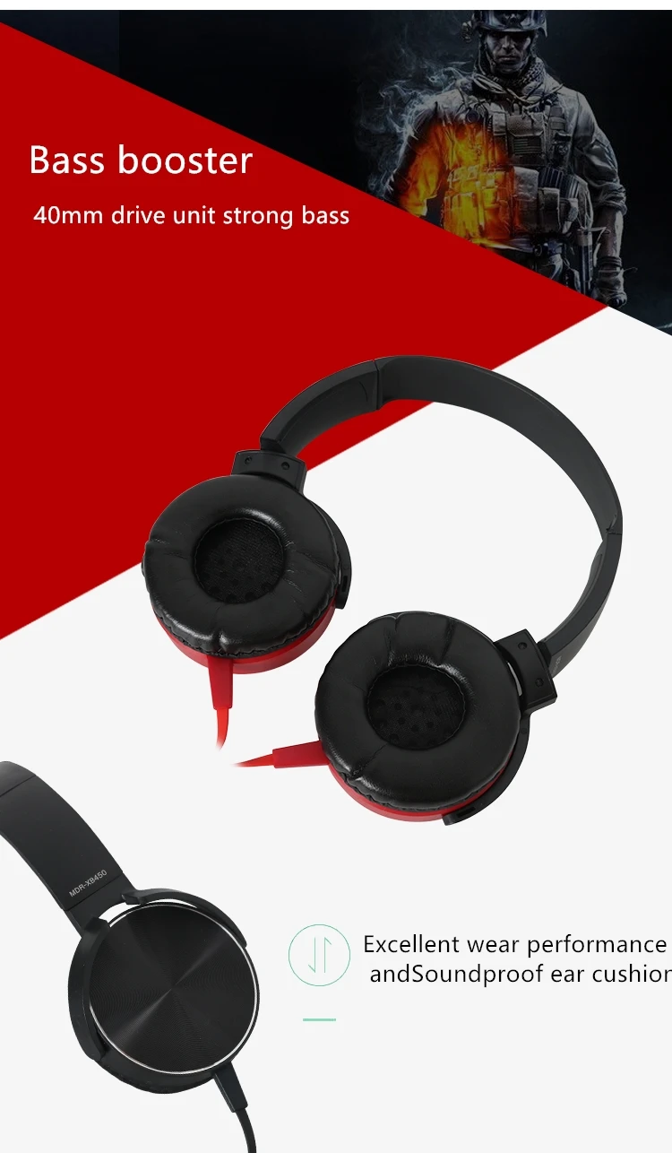 XB450 шумоподавление Проводная гарнитура HIFI стерео наушники линия управления Складные музыкальные наушники с микрофоном для Смартфона Mp3